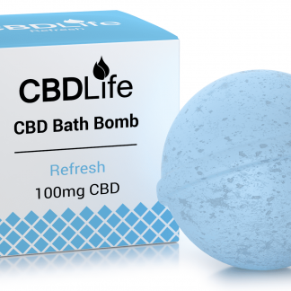 CBD Life Refresh bathbomb and box
